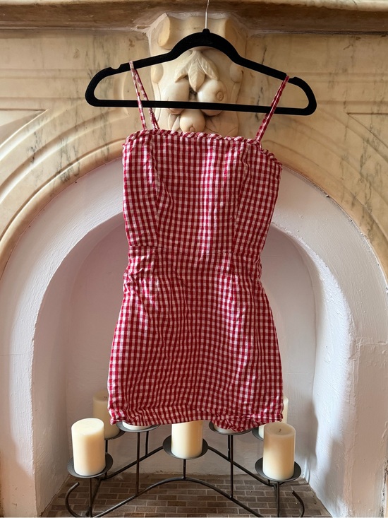 Reformation Dresses & Skirts - Reformation Red Gingham Spaghetti Strap Mini Dress